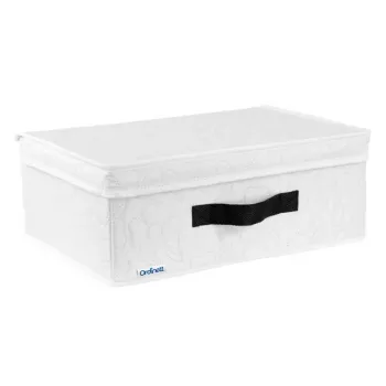 ORDINETT pravokotna košara za shranjevanje 36x26x14 cm bombaž siva