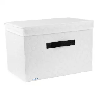 ORDINETT pravokotna škatla za shranjevanje iz bombaža 36x24x25 cm siva