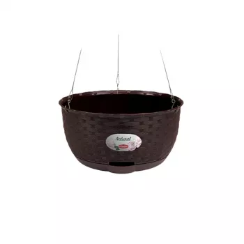 STEFANPLAST Viseči cvetlični lonec Natural Ø30x14.5cm temno rjav
