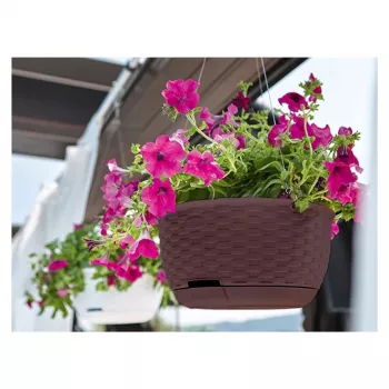 STEFANPLAST Viseči cvetlični lonec Natural Ø30x14.5cm temno rjav
