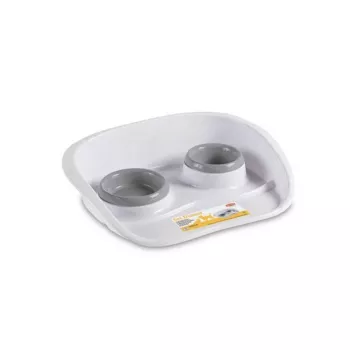 STEFANPLAST set posod za hrano za hišne ljubljenčke Dinner, 2 posodi (0,25 L + 0,35 L), siva, 46 x 35 x 11 cm