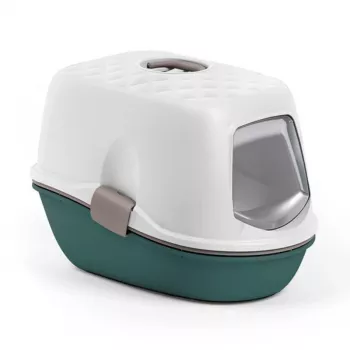 STEFANPLAST Furba Top Chic mačje stranišče s pokrovom 58,5x39,4x42,7 cm belo/zeleno