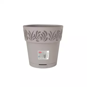 STEFANPLAST Gaia cvetlični lonec s podstavkom Ø25x25 cm svetlo siv