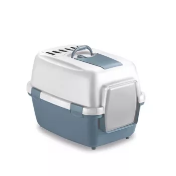 STEFANPLAST WivaCatt zaprto mačje stranišče 55x40x40 cm belo/modro