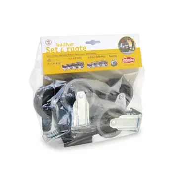 STEFANPLAST komplet koles 4 kosi za transportno kletko Gulliver 4-5-6-7 črna