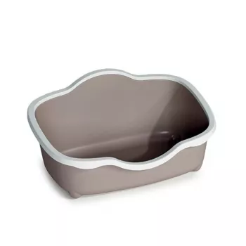 STEFANPLAST mačje stranišče Tres Chic Open 56x38,5x26 cm belo/svetlo sivo