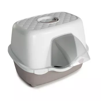 STEFANPLAST mačje stranišče Tres Chic Outdoor 56x54,5x39cm belo/svetlo sivo