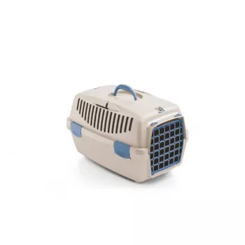 STEFANPLAST Gulliver 1 transportna škatla za male živali s plastičnimi vrati 48x32x31 cm beli travertin