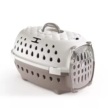STEFANPLAST Travel Chic transportna škatla za hišne ljubljenčke 50x34,5x32 cm bela/svetlo siva