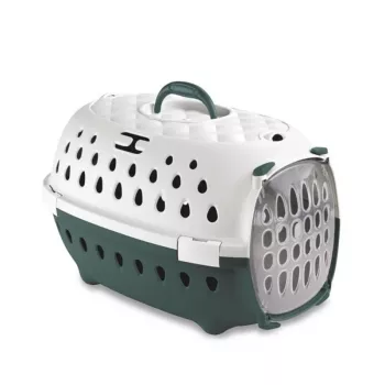 STEFANPLAST Travel Chic transportna škatla za hišne ljubljenčke 50x34,5x32 cm bela/zelena