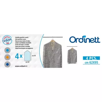 ORDINETT plastične zaščitne prevleke za oblačila 4 kosi 62x95cm prozorne z zadrgo