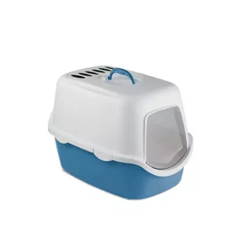 STEFANPLAST zaprto mačje stranišče Cathy Filter 56x40x40 cm belo/modro