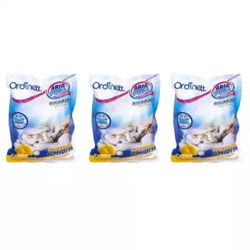 ORDINETT vpojno sredstvo za vlago paket za ponovno polnjenje, 3 x 450 g, limona