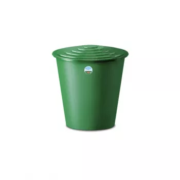 STEFANPLAST posoda za deževnico 210L s pokrovom in pipo, Ø76.5x84cm, zelena