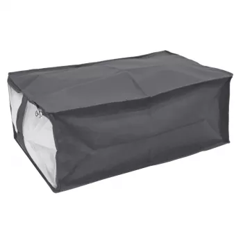 Shranjevalna torba za odeje ORDINETT 40x60x26 cm siva – mehka shranjevalna torba iz netkanega materiala z zadrgo in ročaji, 62,4 L