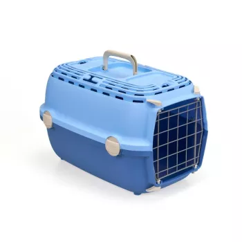 STEFANPLAST transportna škatla Horizon 1 s kovinskimi vrati 48x32x30 cm svetlomodra/modra