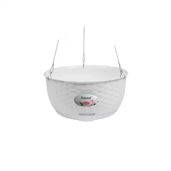 STEFANPLAST viseči cvetlični lonec Natural Ø30x14.5cm bel