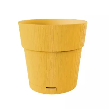 STEFANPLAST okrogel cvetlični lonec Ethica s podstavkom, 25 cm, gorčično rumen