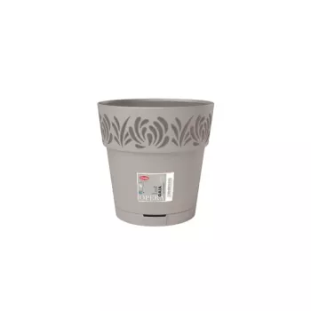 STEFANPLAST cvetlični lonec Gaia s podstavkom Ø20x19cm svetlo siva