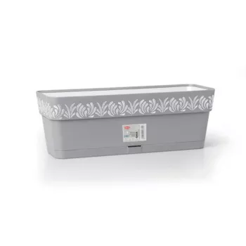 STEFANPLAST cvetlično korito s podstavkom Gaia 50x18x17 cm sivo