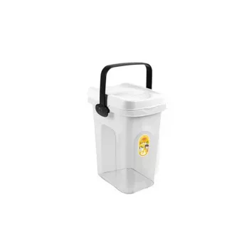 STEFANPLAST posoda za shranjevanje hrane za hišne ljubljenčke 2,5 kg 7 L 23x19x31 cm, prozorna/bela