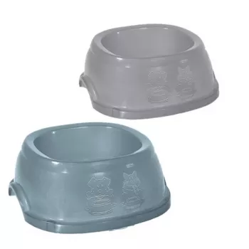 STEFANPLAST Break 4 korito za hrano za hišne ljubljenčke, 2L, 28x28x10 cm, nedrseče, sortirano siva/modra