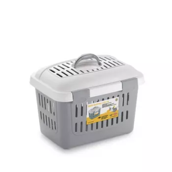 STEFANPLAST transportna škatla Midi Gulliver 45x33x33cm bela/siva
