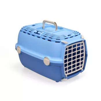 STEFANPLAST transportna škatla Horizon 1 s plastičnimi vrati 48x32x30 cm svetlo modra/modra