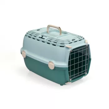 STEFANPLAST transportna škatla Horizon 1 s kovinskimi vrati 48x32x30 cm svetlo zelena/zelena
