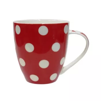 ASI COLLECTION skodelica Dots 513 ml rdeča z belimi pikami