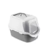 STEFANPLAST Cathy Easy Clean mačje stranišče s pokrovom 56x40x40cm belo/sivo