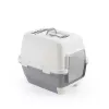 STEFANPLAST Cathy Clever & Smart mačje stranišče s pokrovom, belo/sivo, 58x45x48 cm
