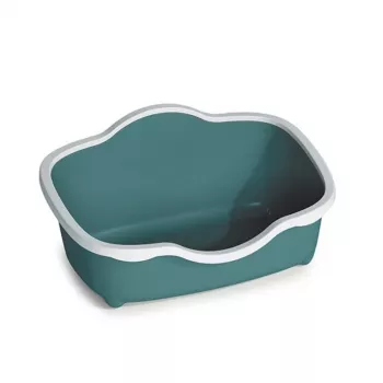 STEFANPLAST mačje stranišče Tres Chic odprto 56x38,5x26 cm belo/zeleno