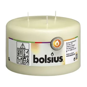 BOLSIUS Mamoth sveča valj s 3 stenji Ø100x150mm bež