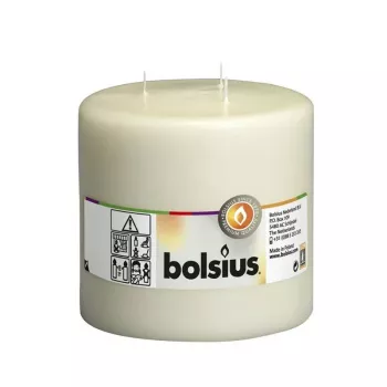 BOLSIUS Mamoth sveča valj s 3 stenji Ø150x150mm bež