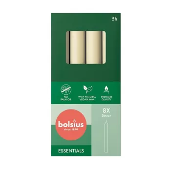 BOLSIUS namizne sveče 8 kosov v škatli 170/20mm biserna