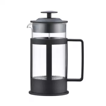 ASI COLLECTION stiskalnik za kavo GULFI M 600ml French Press, borosilikatno steklo, črna/srebrna