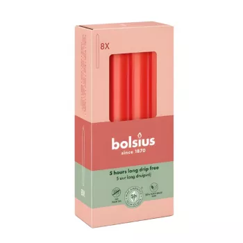 BOLSIUS namizne sveče 8-kos paket rdeče 170/20 mm
