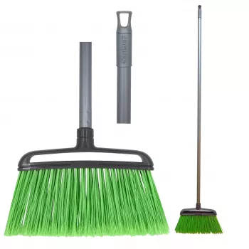 SAUBER zunanja krtača z ročajem, 1580 mm, trde PP ščetine, aluminijast ročaj, črno-oranžna