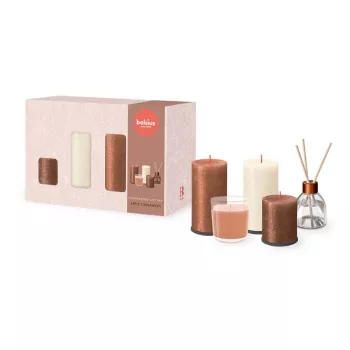 BOLSIUS Cozy Hideaway Apple Cinnamon darilni set – milo za roke, losjon za telo in dišeča sveča