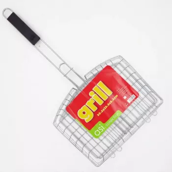 ASI COLLECTION rešetka za žar 30.5x23.5x5.5cm kromirano jeklo pravokotna rešetka za žar BBQ