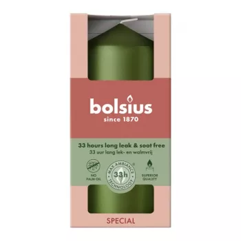 Bolsius sveča valj Ø120x58 mm, Metallic Green