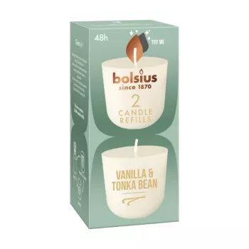 BOLSIUS Clean Light nadomestne sveče 2 kosa vanilija in tonka fižol