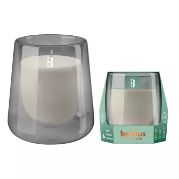 BOLSIUS Clean Light dišeča sveča v kozarcu, cedrovina & vetiver, Ø95x85 mm