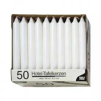 PAPSTAR sveča na palčki bela 196 mm višina 22 mm premer, 100 kosov, parafin, 7 h gorenja