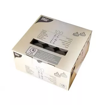 PAPSTAR čajne svečke bele 100 kosov, 38 mm premer, 4 ure gorenja, neparfumiran parafinski vosek