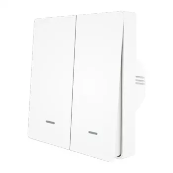 MOES ZS-B-EU2 ZigBee 2-kanalno stikalo za luči, brez nevtralnega vodnika, belo