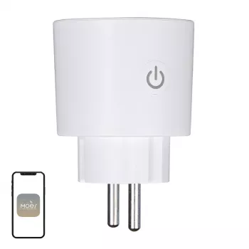MOES MWP-EU16M-WH-MS pametni vtič z merjenjem porabe energije, 16A, Wi-Fi, bel