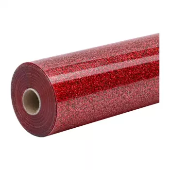 HTVRONT bleščičasta folija za toplotni prenos, 30,5 cm x 90 cm (rdeča)