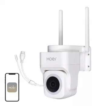 MOES WCM-B66 3MP zunanja Wi-Fi IP kamera s prepoznavanjem oseb s pomočjo umetne inteligence, nočnim vidom v polni barvi, nagibom/vrtenjem, dvosmernim zvokom, vremensko odporna IP66